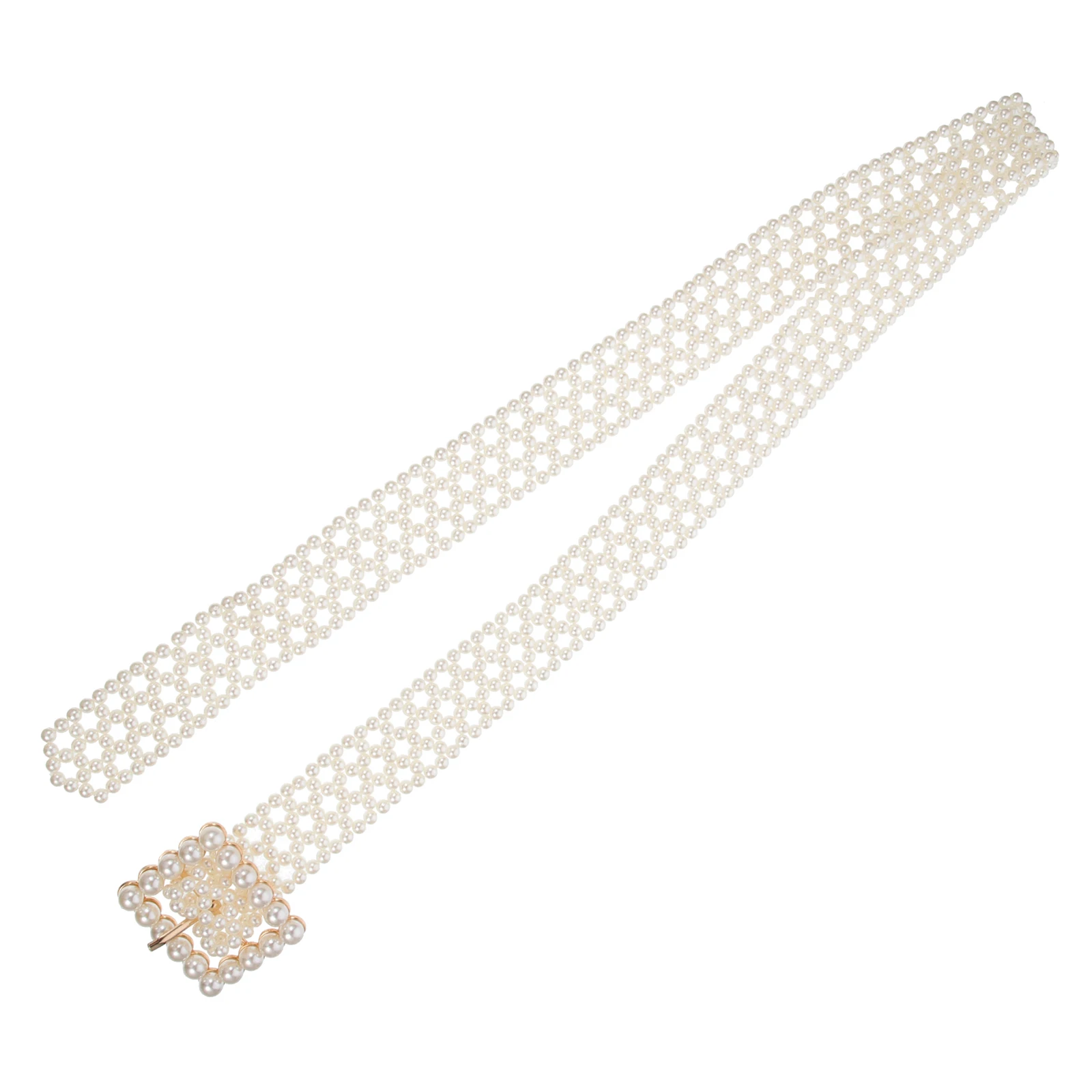 

Pearl Belt Dress Belts Women for Trendy Ladies Wide Waist Thin Flat Trainer Women's