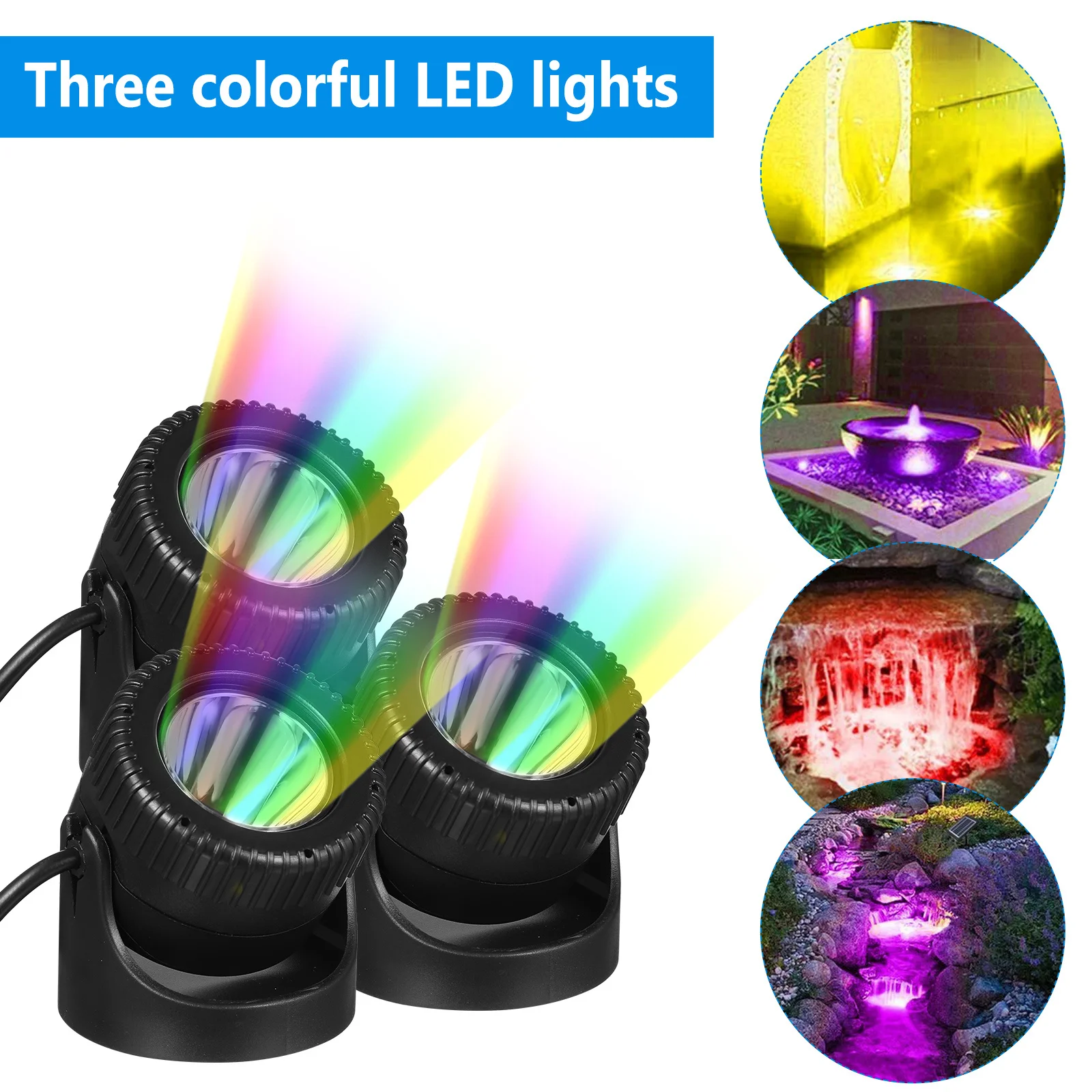 

Submersible Solar Pond Lights LED Color Changing for Pool Fountain Garden Yard Outdoor Water Features Solar Pond Lights