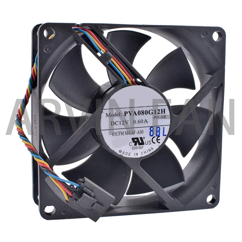 Brand New Original COOLING REVOLUTION PVA080G12H 8cm 8025 80mm Fan 12V 0.60A Air Volume Server Cooling Fan