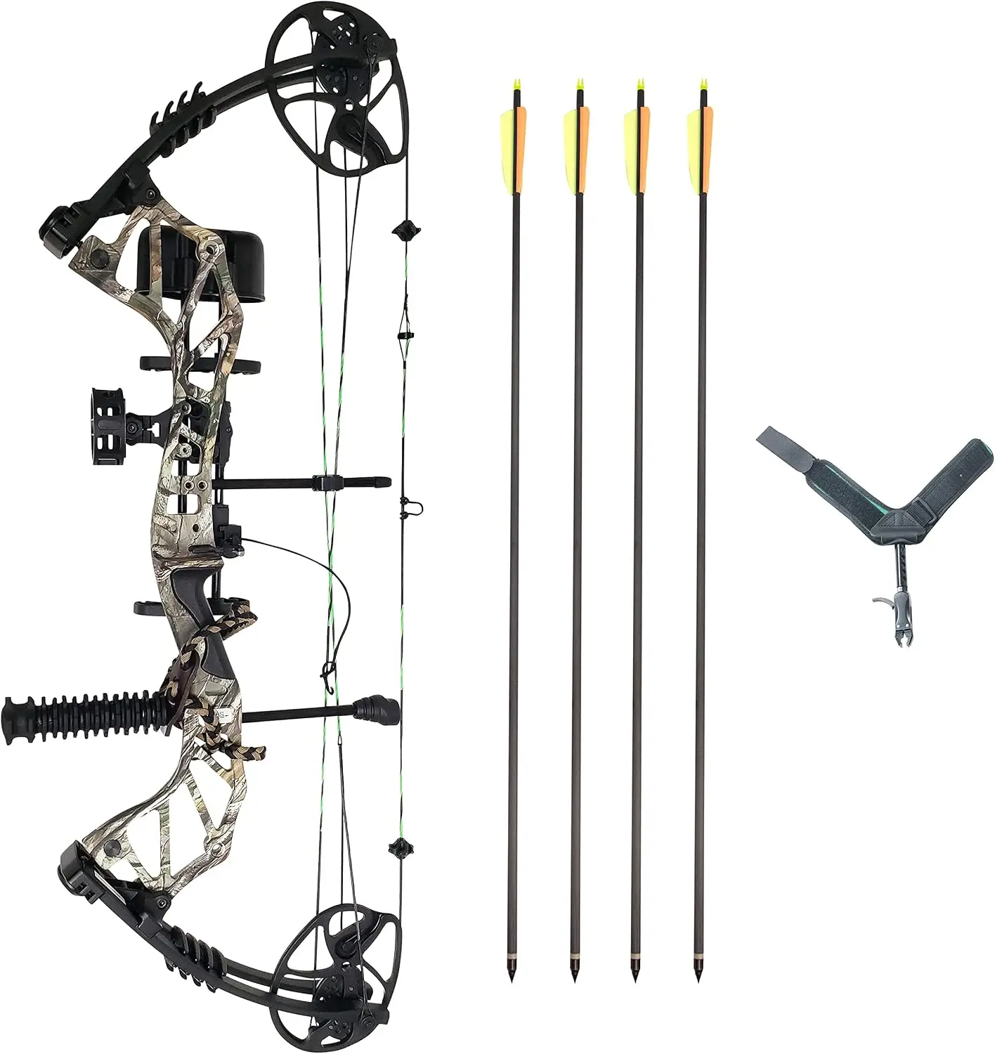 Compound Bow Package with 30-70 Lbs Draw Weight and 19-31 Inch Draw Length for Hunting and Field Target Practice