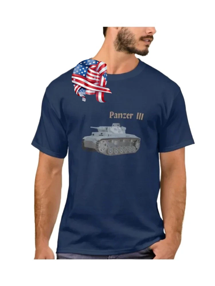 

WWII German Army Panzer III Medium Tank T-Shirt 100% Cotton O-Neck Summer Short Sleeve Casual Mens T-shirt Size S-3XL