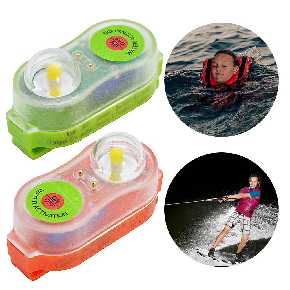 2Pcs Life Jacket Light Automatic Life Jacket Strobe Light Life Saving Flash Light Survival Signal Light for Camping Boating