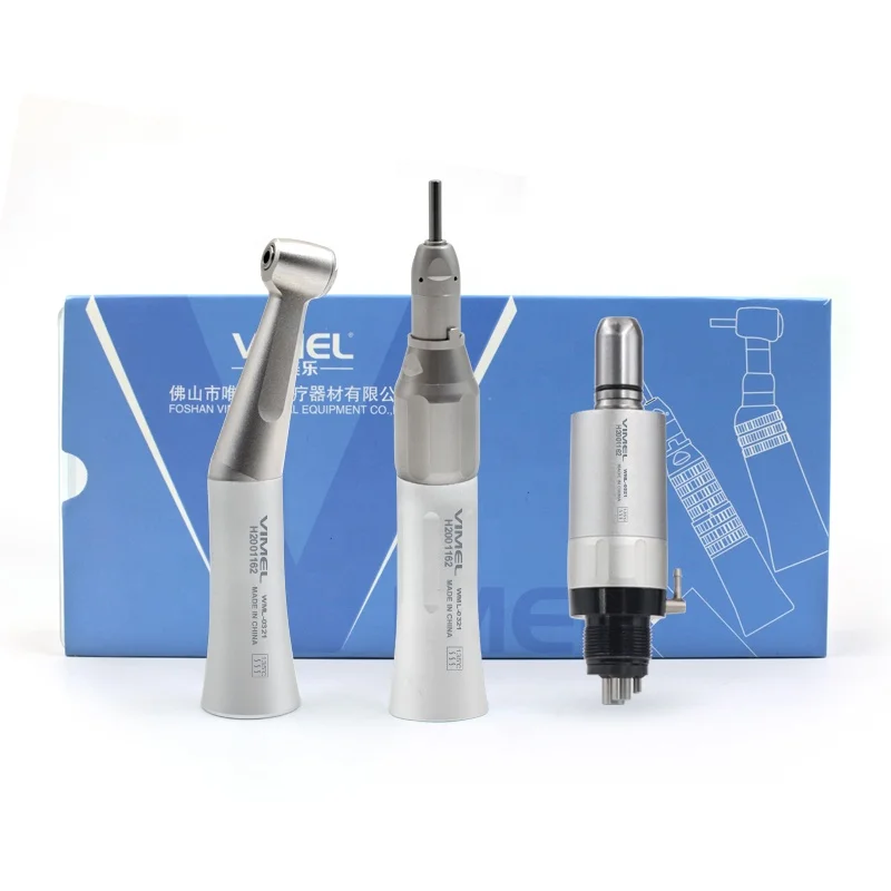 

dent al Low Speed Handpiece Set 1:1 External Channel Push Button Straight / Contra Angle /Air motor 2/4 Hole Dentist Tool