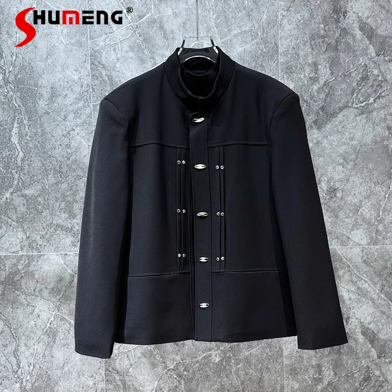 

High-End Men's 2025 New Suit Jackets Male Handsome Fashion Versatile Long Sleeve Blazers Masculinity Trendy Loose Tailored Coats