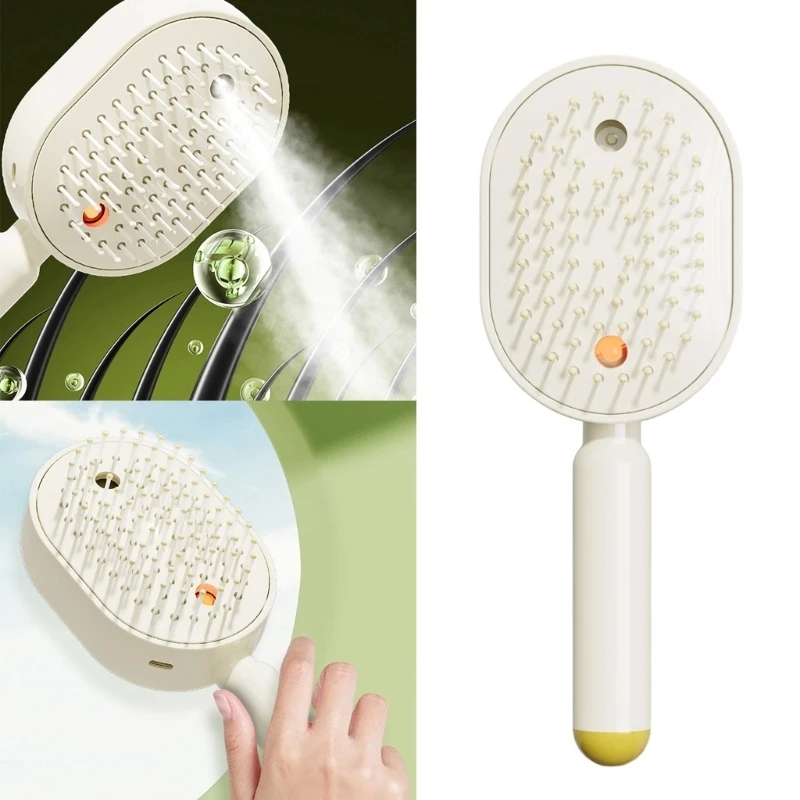 Cordless Head Massage Comb Electric Steaming Massage Hair Care Brush With 10ML Essential Oil Included For Deep Relaxation T4MB