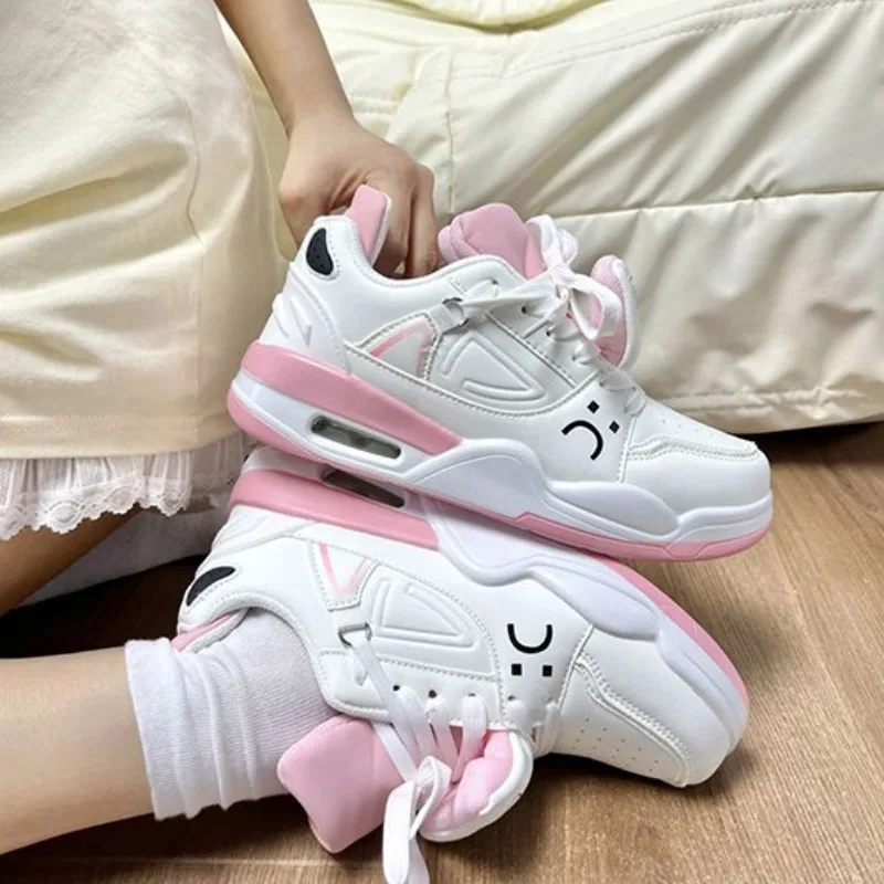 SHANPA Sweet Cute Womens Sports Shoes Fashion Autumn Kawaii Korean Style Women Sneakers Collegiate Style White Sneakers