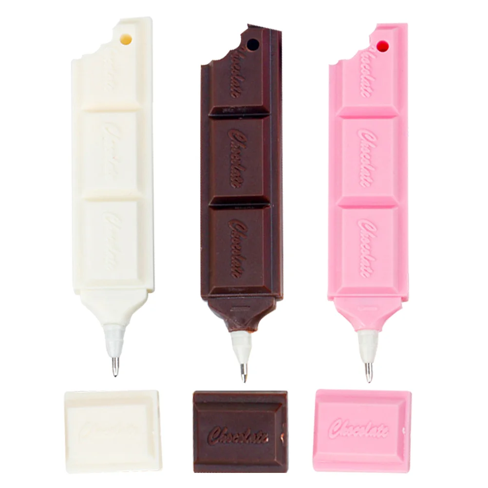 

3 Pcs Chocolate Ballpoint Pen Aesthetic Office Supplies Pens Food Plastic Stationery School Cute Student
