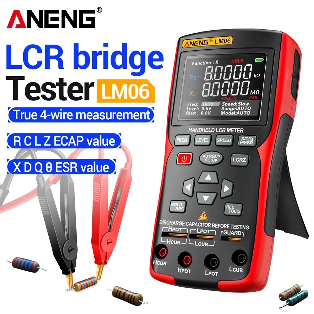 ANENG LM06 Digital LCR Meter Smart Tweezer High Precision ESR Resistance Capacitance Inductance Tester for Electronic Repair