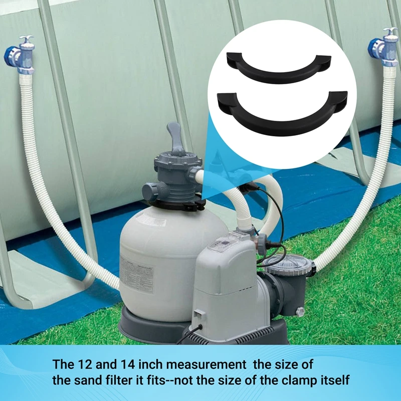 SF80110-2 Zwembad Klem Kraag Ring Vervangend Onderdeel Met Schroef, Voor 12 En 14 Inch Intex Zandfilterpomp Bovengronds Zwembad