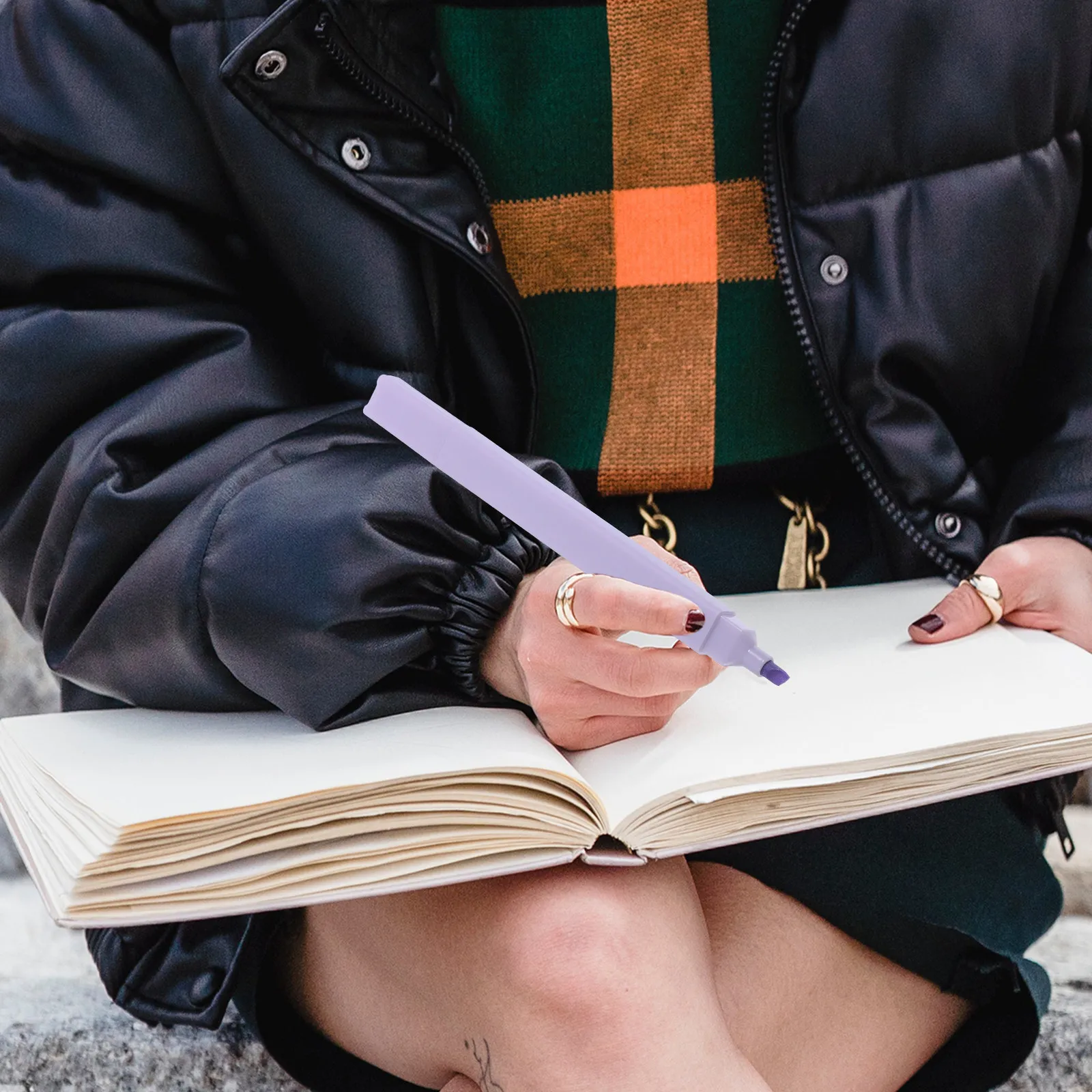 

6Pcs Highlighter Pens Plastic Bright Color Smooth Writing Note Marking Book Marker Study Office Marker Pen Set