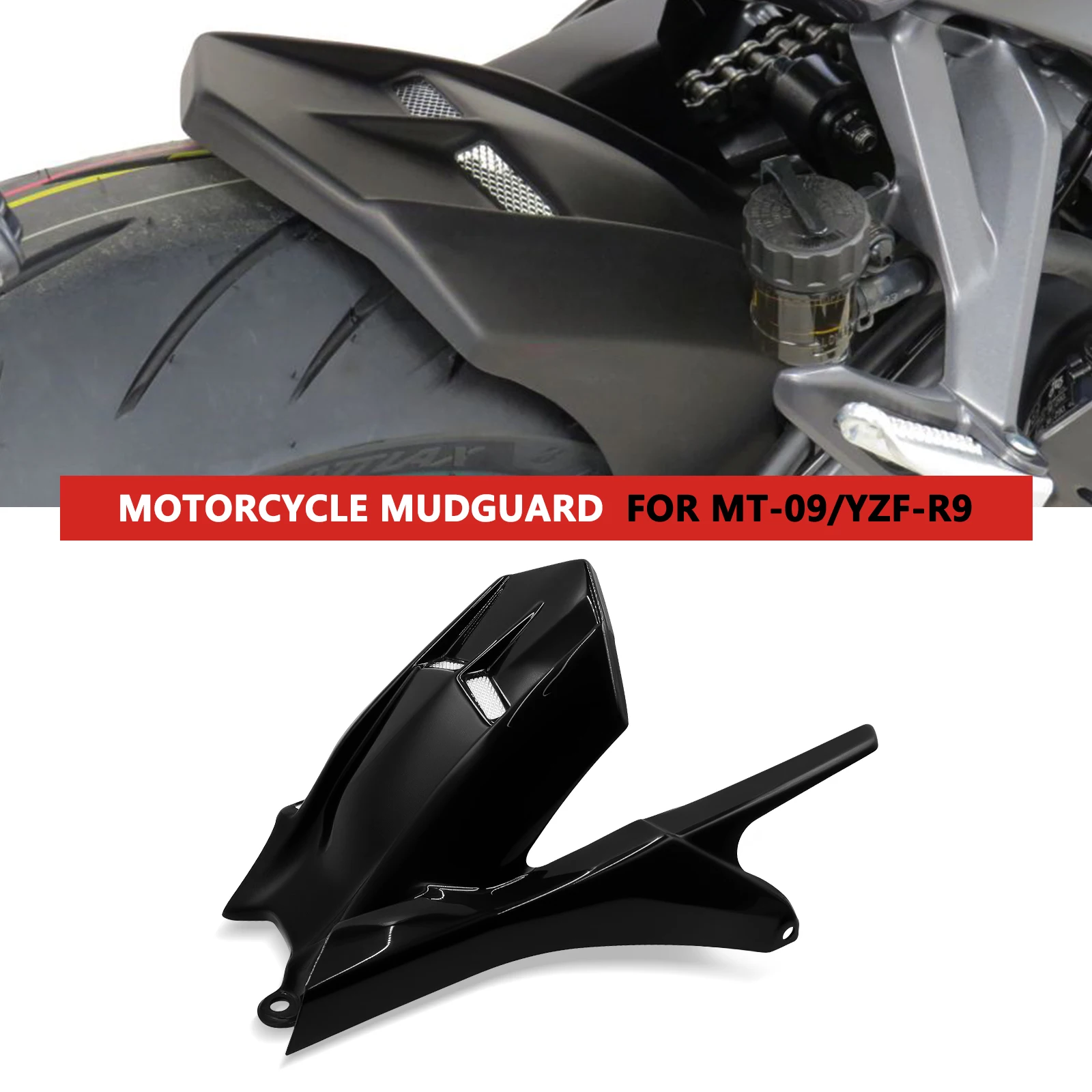 

Motorcycle Mudguard Extension Rear Wheel Splash Guard Accessories Rear Mudguard For Yamaha MT-09 MT09 YZF-R9 YZFR9 2024-2025