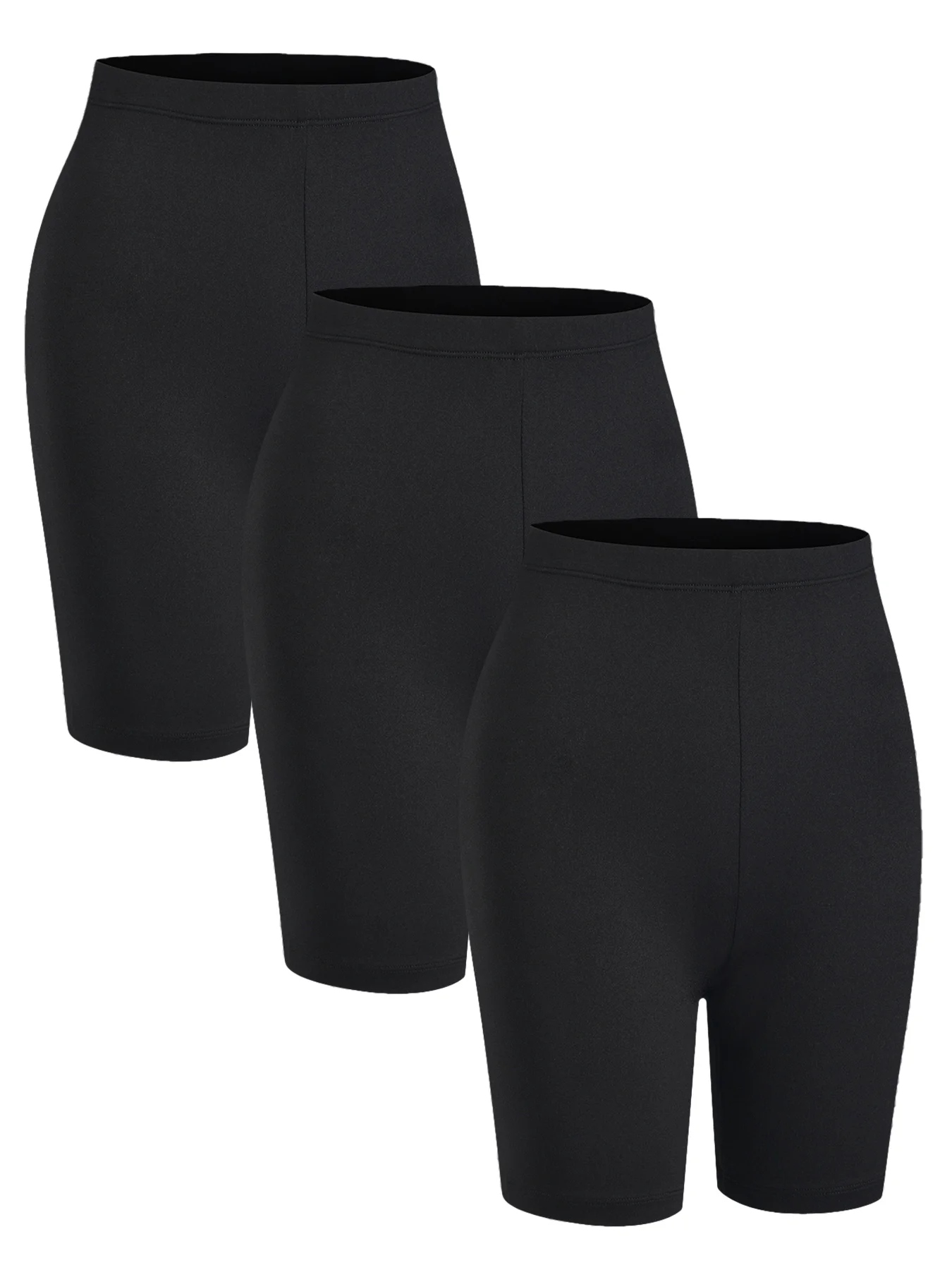 

3 Pack Women's Super Soft Biker Shorts High Stretchy No See Through Workout Running Yoga Athletic 6"Inseam Push Up Gym Fitness