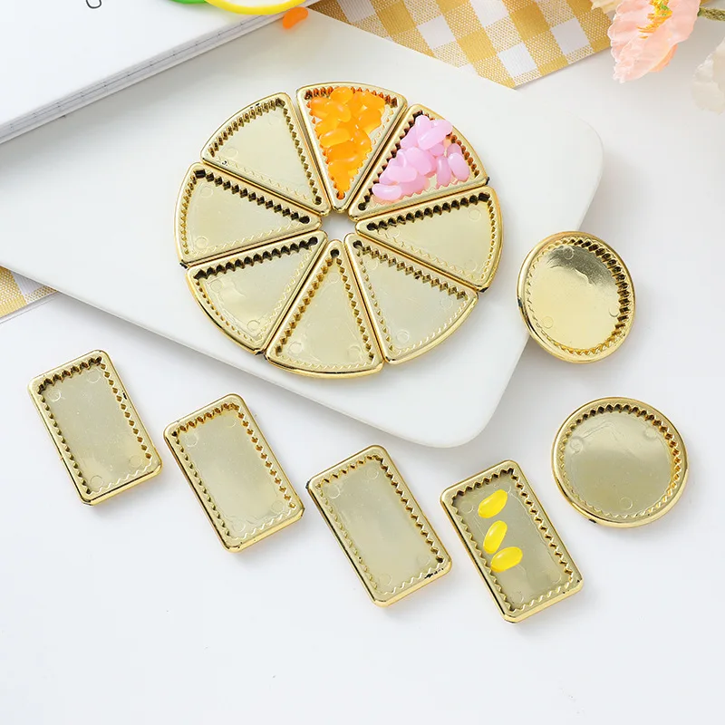 Dollhouse Golden Dish Tray Model Dollhouse Miniature Kitchen Food Plates Dolls House Decoration Accessories 10pc/lot