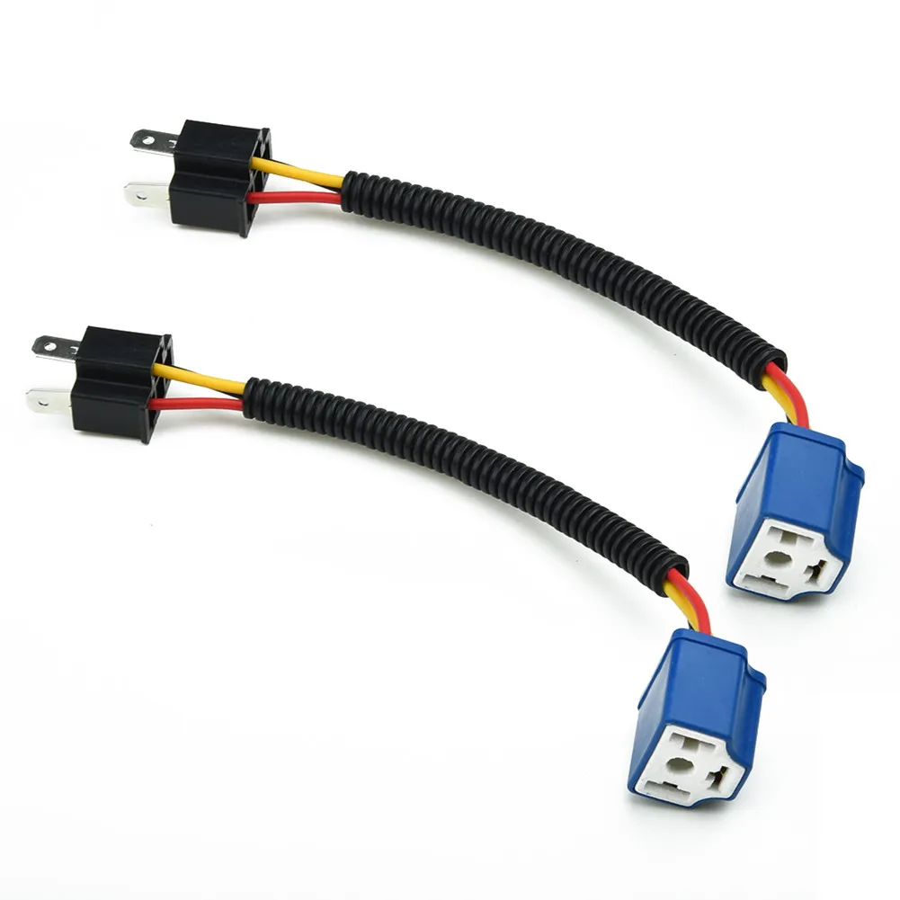 Wiring Harness H4 socket connector 2pcs/kit Blue+Black Bulb For motorcycle Headlight Heat resistance Male & female