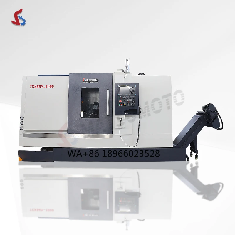 High quality precision CNC lathe machine TCK66 metalworking CNC lathe machine inclined-rail bench lathe machine