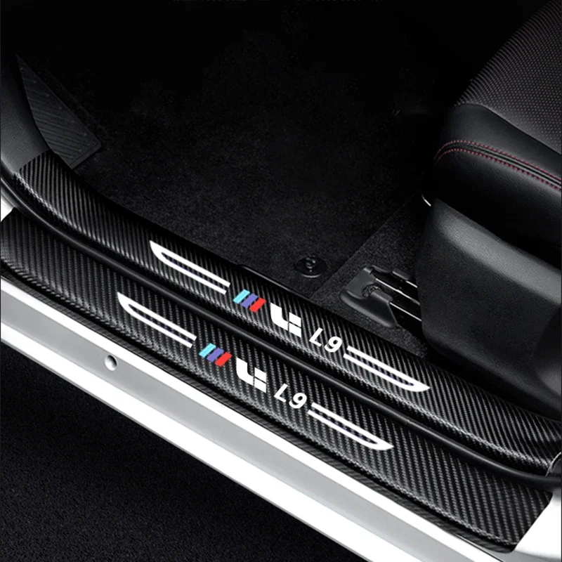 Carbon Fiber Car Door Sill Mat Trunk Guard Board Threhold Pad Protect for Lixiang L9 Li 2022 2023 2024 Accessories Auto Kit