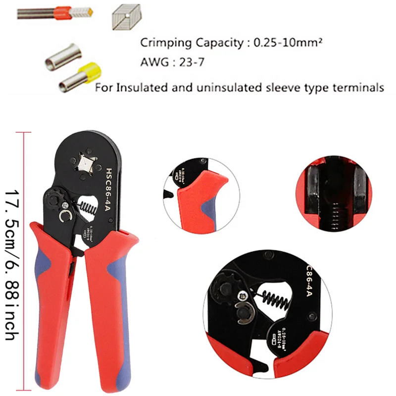 VE Tubular Crimping Terminal Multiple Crimping Terminal Pliers Combination Set Electrical Equipment Connector Crimping Pliers