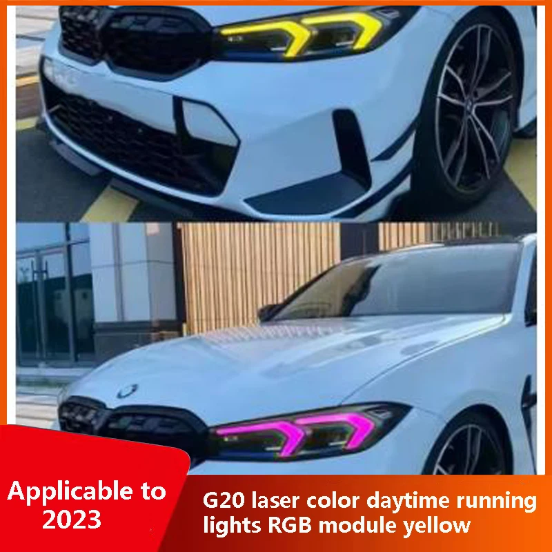 

Applicable2023BmwG20Laser Colorful Daytime Running LightsRGBModule YellowDRLModule Golden Eye Aluminum