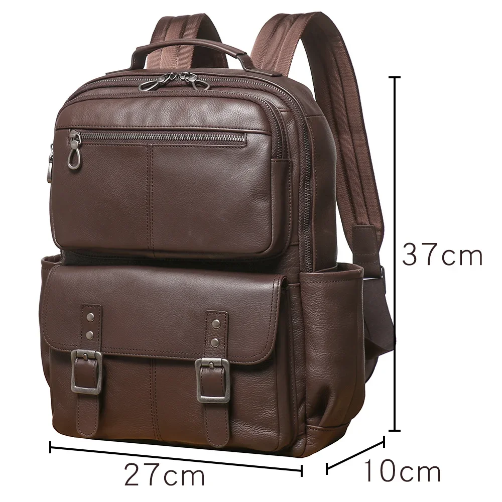 Sac à dos en cuir véritable pour homme, sac d'ordinateur multicouche, grande capacité, nouveau