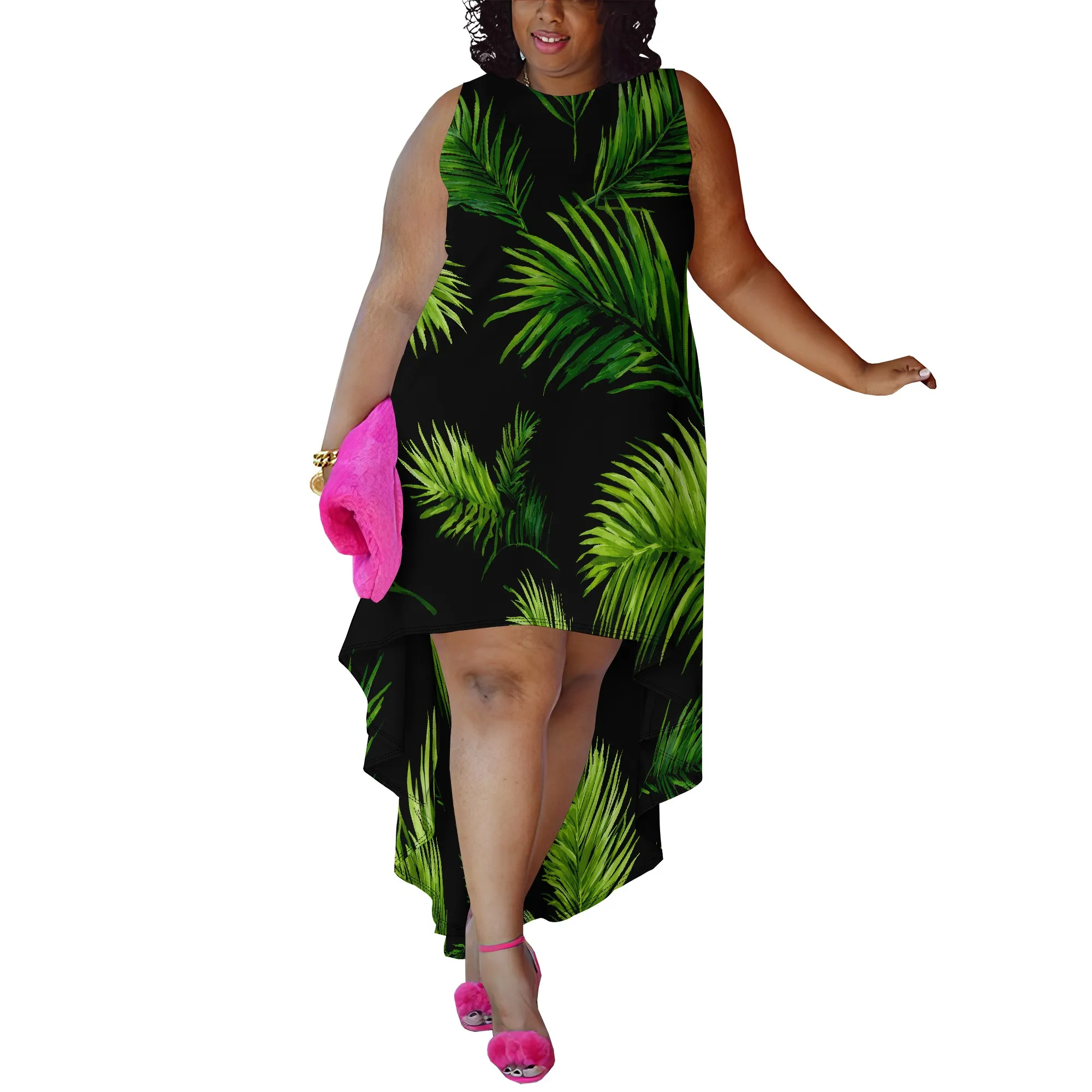 

Women Plus Size Sundress Summer Casual Sleeveless Tshirt Dress Tie Dye Swing Tank Dresses