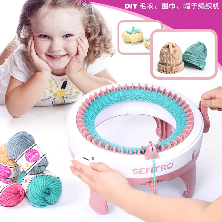 

SNETRO 48-needle large hand cylinder knitting machine DIY wool hat scarf socks to cultivate children's hands-on ability