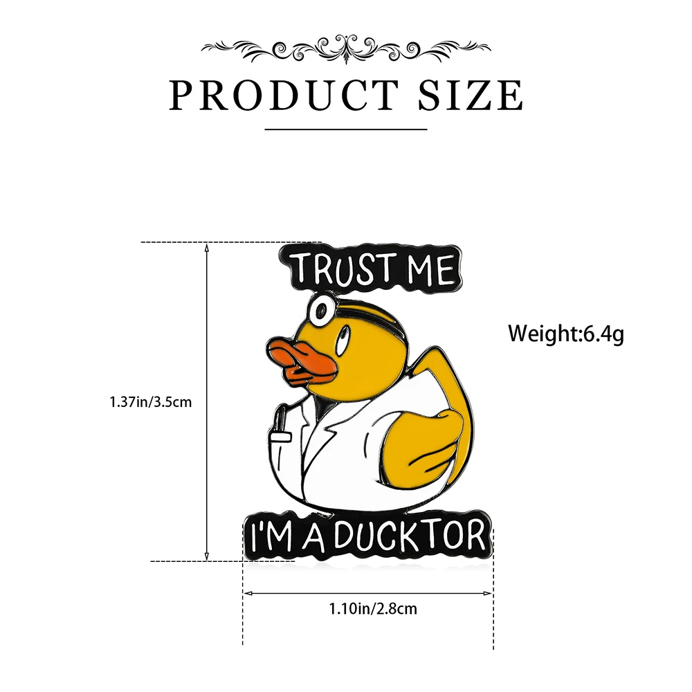 Hanreshe Funny Duck Doctor Brooch Medical Enamel Pin Cartoon Anime Badge for Doctor Nurse Lapel Pin Jewelry Gifts