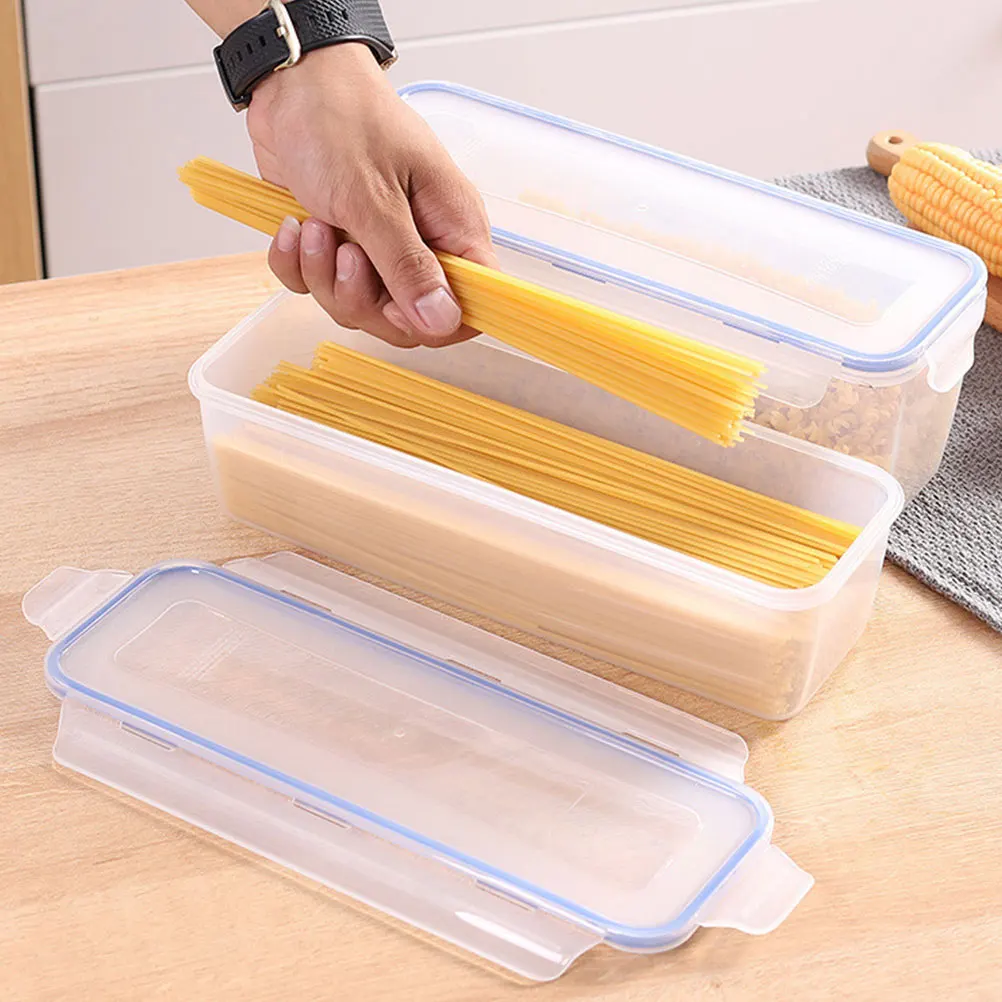 

2pcs 1.6L Storage Boxes Pasta Containers Noodle Spaghetti Airtight Food Preservation Kitchen Pantry Organization