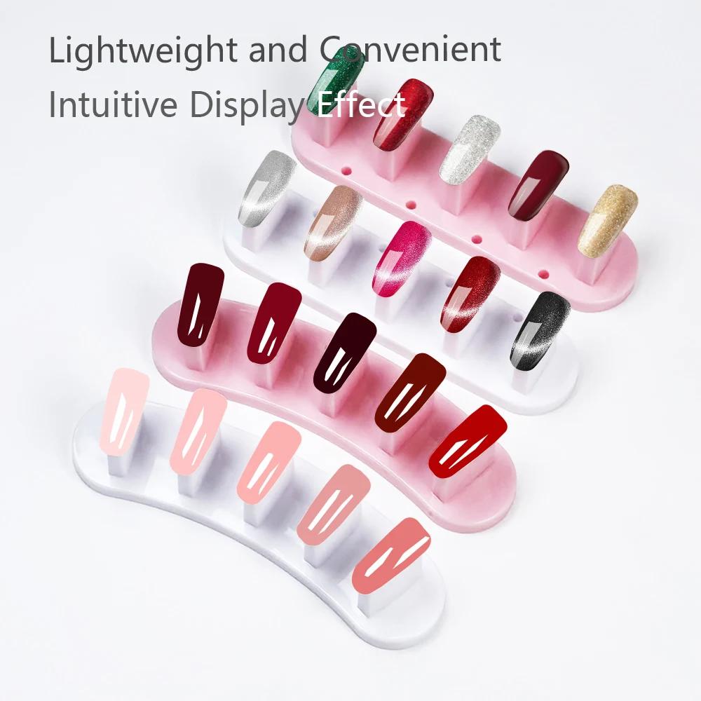 False Nail Art Tips Practice Display Stand Tool with False Nail Tips for Gel Nail Polish DIY Nail Supplies Nail Training Tools
