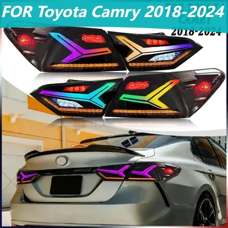 

For Toyota Camry 2018-2024 1Pair LED Tail Lights Plug and Play Rear Lamps