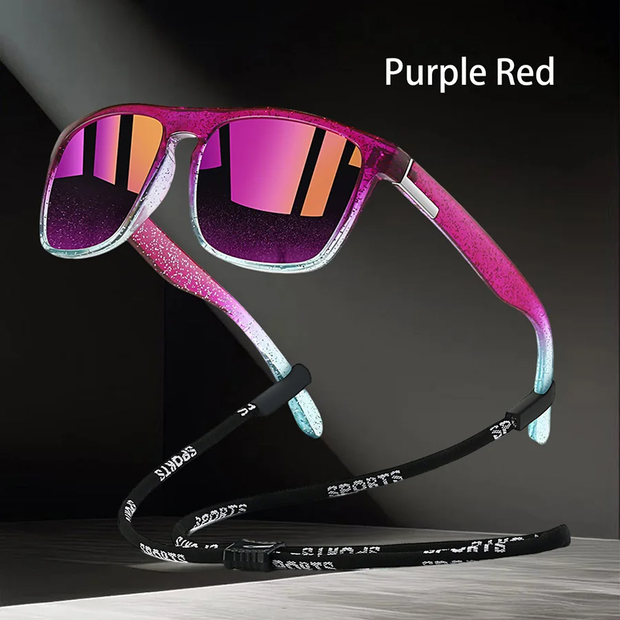 Outdoor-Sonnenbrille mit klassischem quadratischem Rahmen, modische Sonnenbrille, Fahrbrille, Angel-Schutzbrille für Herren und Damen mit Kette – Detail 10