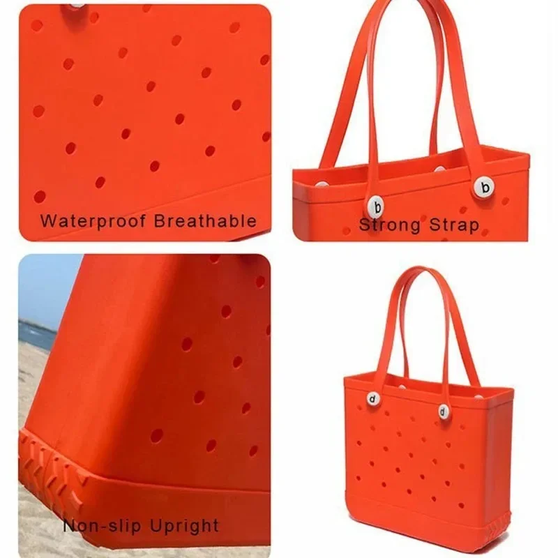 Large Bogg Bag EVA Beach Bag Summer Water Park Storage Handbags Large Women\'s Beach Bags Summer Water Park Tote Organiser Basket