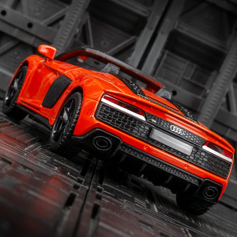 1:32 Audi R8 V10 SPYDER Legierung Supersportwagen Modellauto Ornamente Cabrio akusto-optische Kinder zurückziehen Spielzeugauto Geschenk