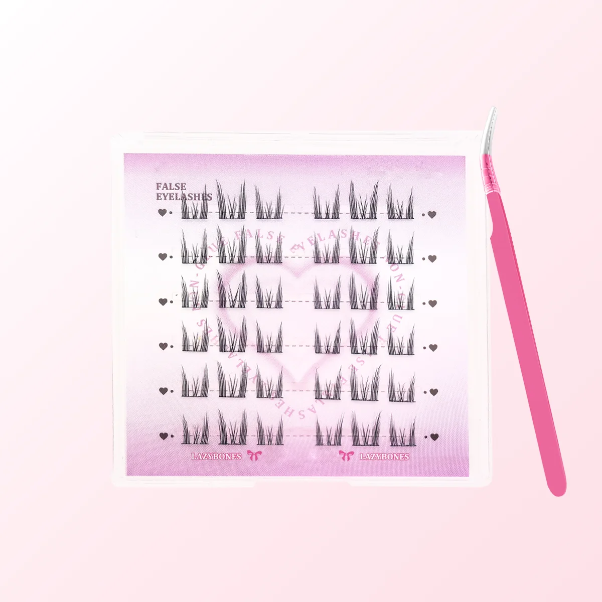 DIY 내추럴 0.05mm 얇은 C컬 고양이 눈매 스타일 인조 속눈썹 셀프 접착 무접착 재사용 가능 초보자용