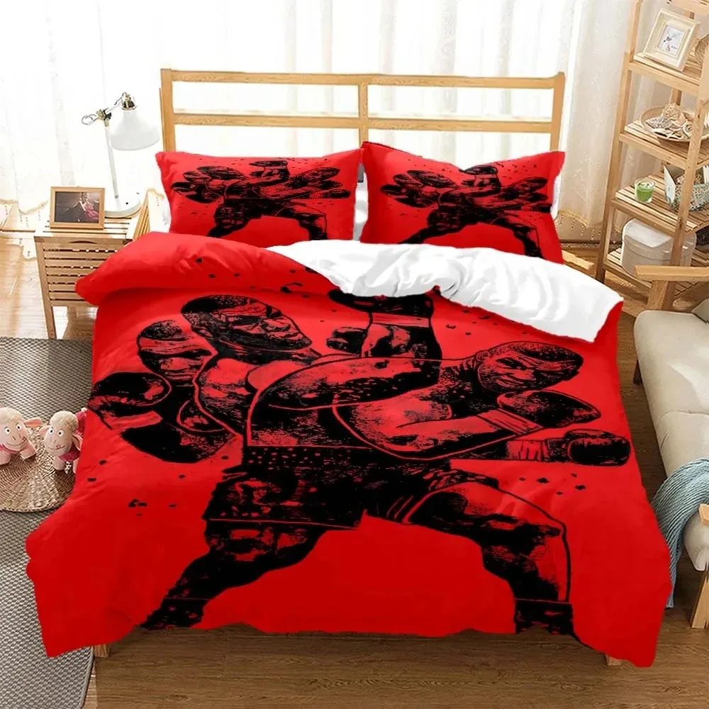 

Boxing champion Mike Tyson 3D cartoon printed bedding Queen bedding set Customized King size bedding set Soft and comfortable