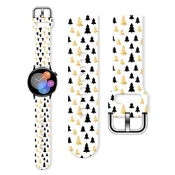 20mm 22mm Christmas 4 Printed Strap for Samsung Galaxy 6/5 40mm 44mm 4Classic 46mm Replaceable Bracelet for Amazfit Watchband