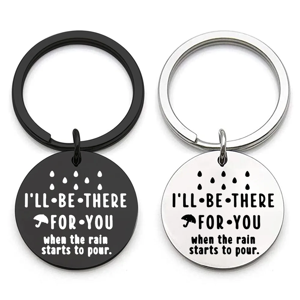 I’ll be there for you stainless steel keychain couple anniversary gift titanium steel tag