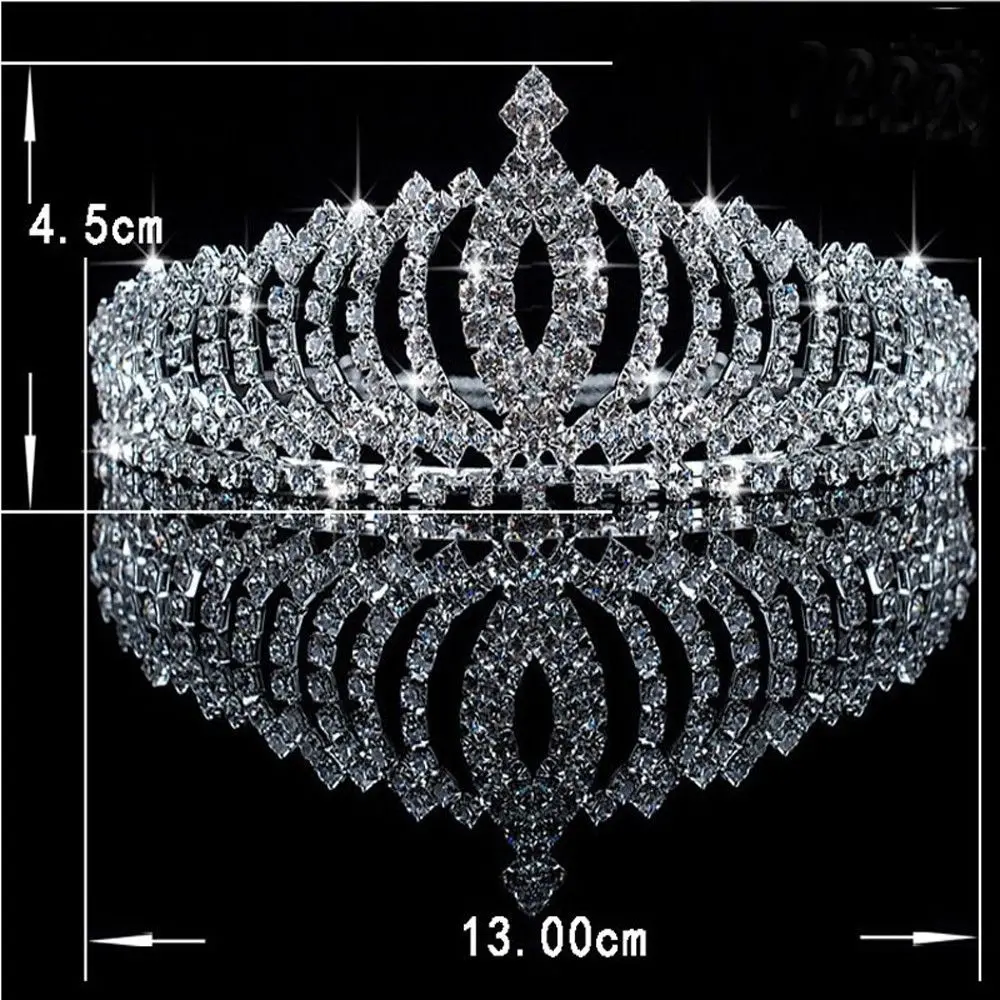 Good Quality Hair Clasp Hair Clips Act of Role of Queen Bride Headdress Princess Diamond Crown Headwear Headband Hair Hoop