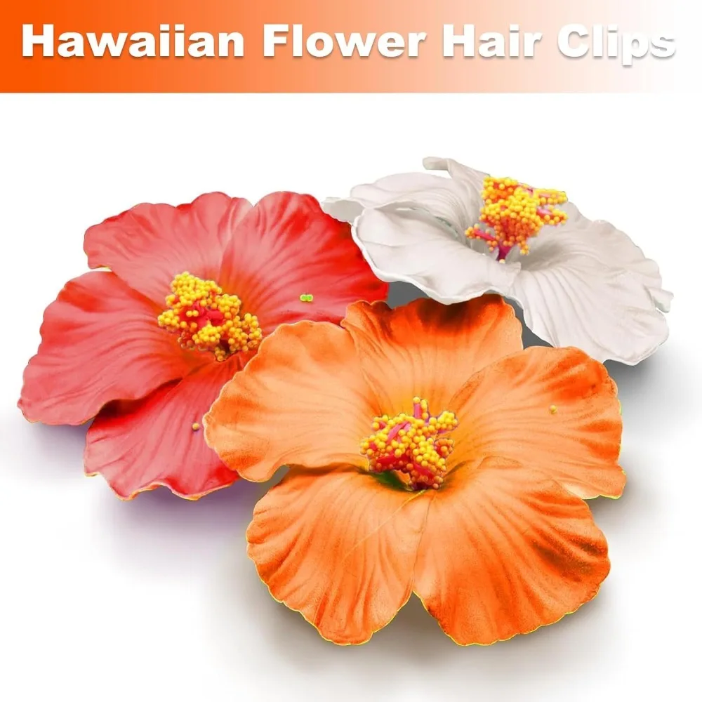 Headwear Hawaiian Flower Hair Clips Side Bangs Clip Romantic BB Hair Clips Suitable Vacation Beach Parties Hair Accessories