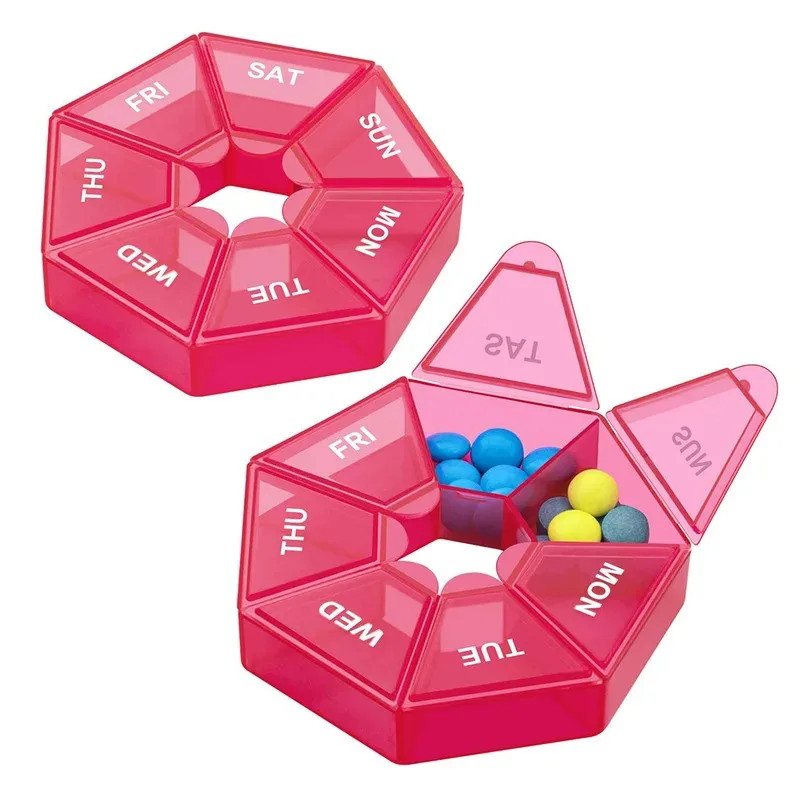 1/3/5pcs Weekly 7-day Pill Organizer Portable Travel Pill Box Multifunctional Small Medicine Case Black