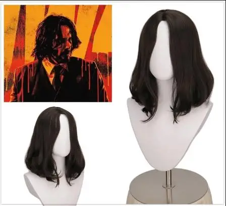 John Wick Wig Cosplay Short Curly Synthetic Brown Hair Men Women\'s Daily Fashion Halloween Party Cosplay costume Wigs