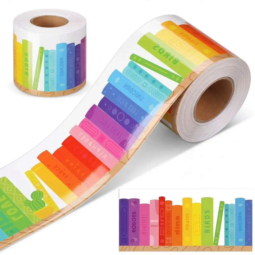 Self Adhesive Bulletin Board Border Sticker Cartoon Pattern Cuttable Classroom Border Sticker Roll Design 10m/roll