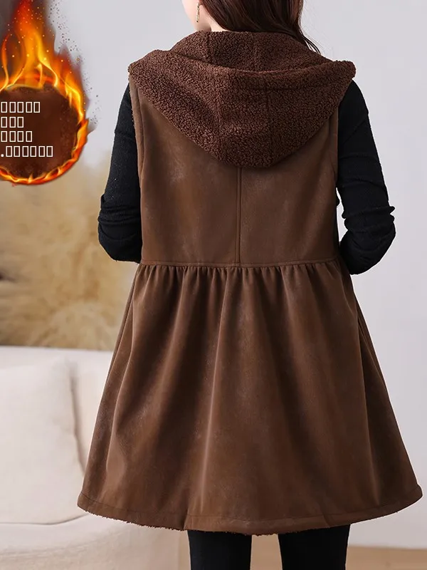 معطف شتوي من الفرو والجلد مقاس كبير مع غطاء للرأس من Meimei Big Brand Commute Sle Pure...