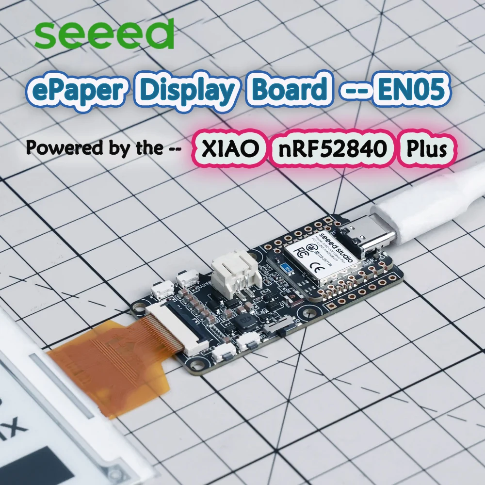 Seeed XIAO nRF52840 ePaper Display Board EN05 for 4-pin ePaper display,JST 2.0mm battery connector,IO port,built-in charging IC