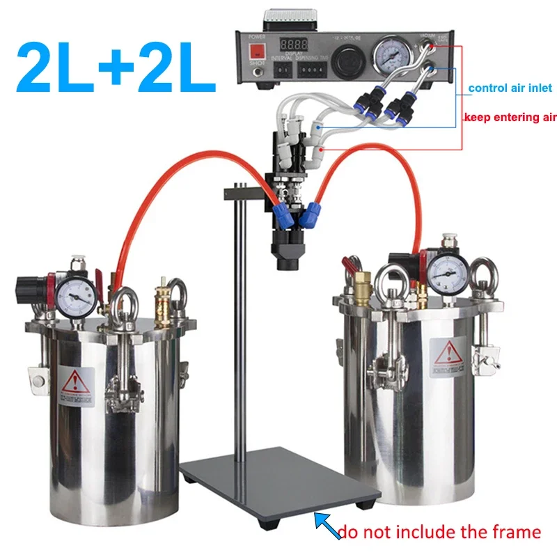 

Semi Auto Glue Dispenser for Epoxy Resin AB Mixing Doming Liquid Glue Dispensing Machine Equipment/Two-liquid dispensing machine