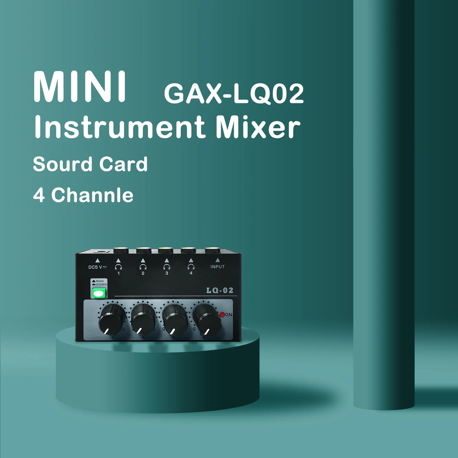 GAX-LQ02 1In 4 Out Audio Frequency Divider Audio Mixer Can be Used for Online Multi-platform Live Broadcast of Stage Performance