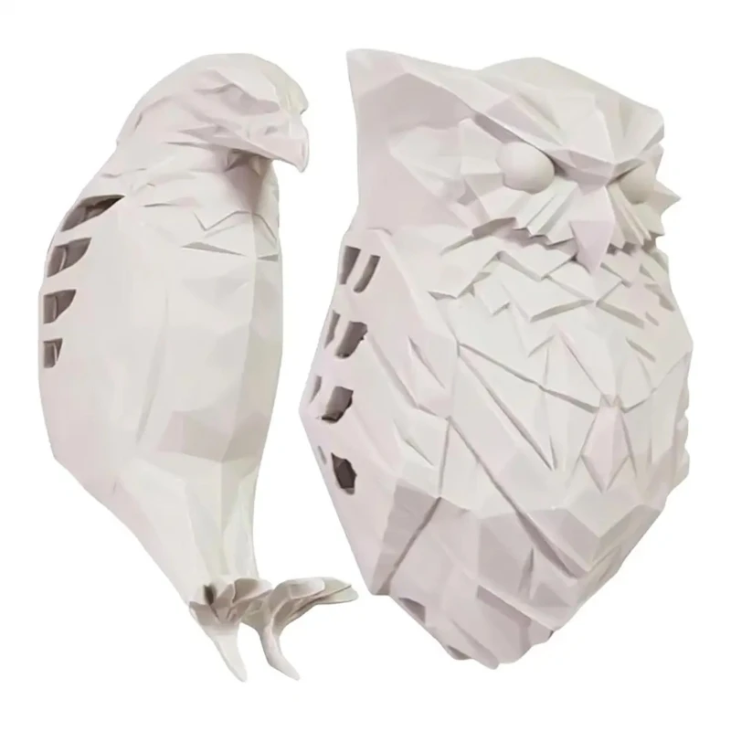 Decorative Owl Bird 3D Resins Wall Light Creative Animal Sculpture Hanging Wall Lamp Battery Operated Sconce drop ship