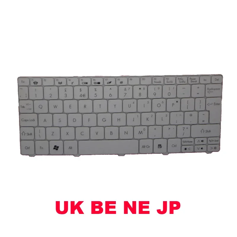 

Белая клавиатура UK BE Для ACER D255 D260 MP-09H20J0-6982 PK130AE1A26 KB.I100A.042 NSK-AS21A PK130AE2A10 9Z.N3K82.21A KB.I100A.031