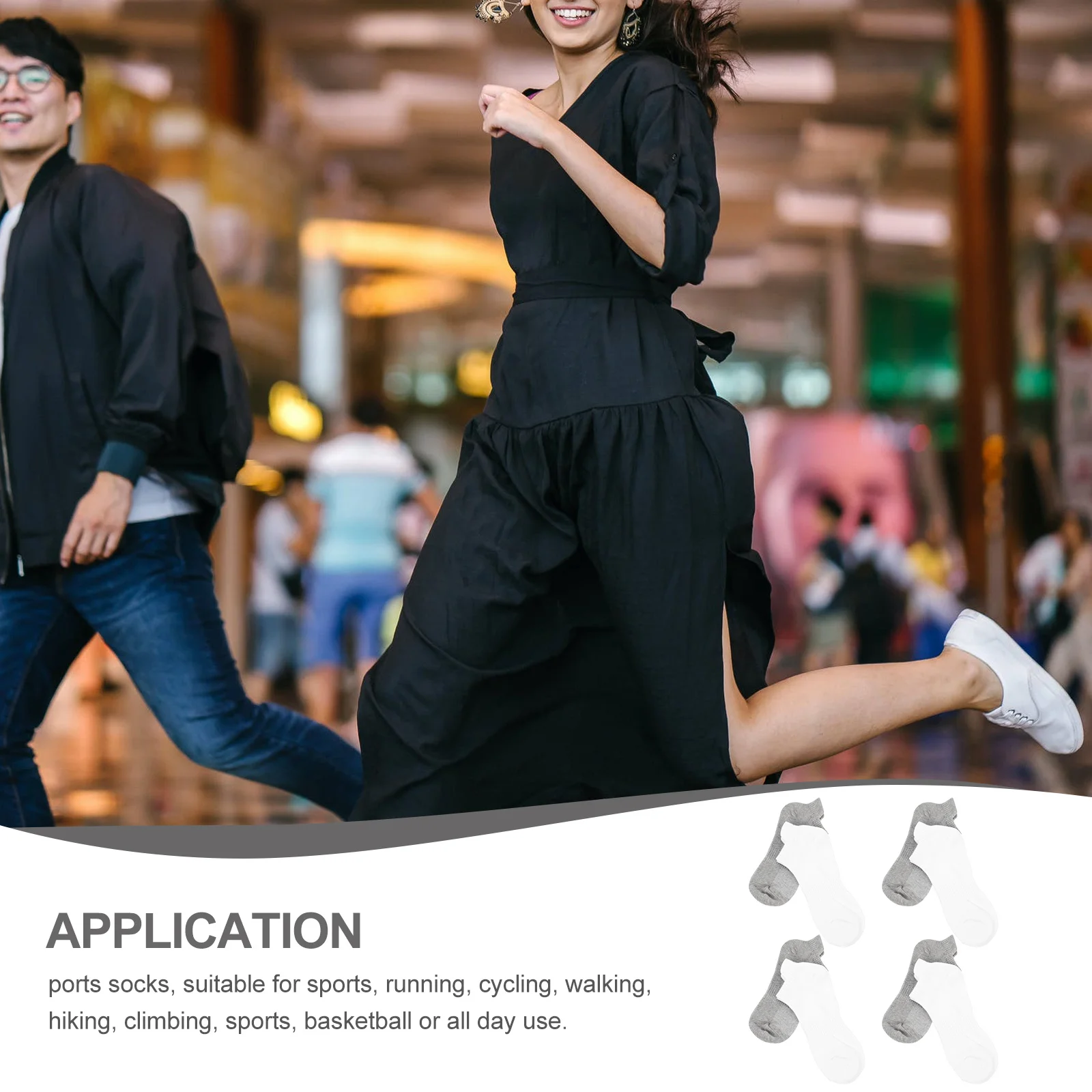 

4Pairs Combed Cotton Running Socks Quick Dry Anti Odor Breathable Socks Suitable for Running Jogging Climbing Tennis Everyday