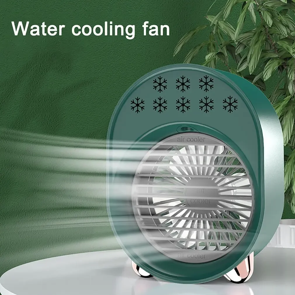 Desktop Cooling Fan Mini USB Air Conditioner With 3 Speeds Night Light