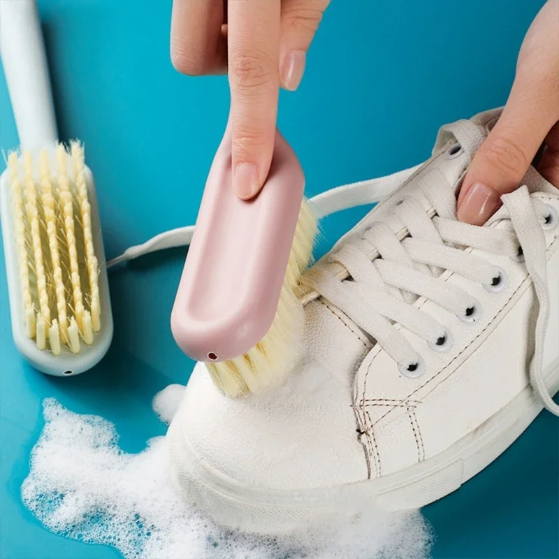 Long Handle Scrubbing Brush Soft Bristle Laundry Clothes Shoes Scrub Brush Portable Shoes Cleaning Brush for Kitchen Bathroom